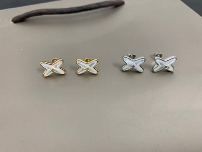 ¡®Veyra Jewelry¡¯JEUX DE WHITE MOP SILVER DIAMOND EARRINGS