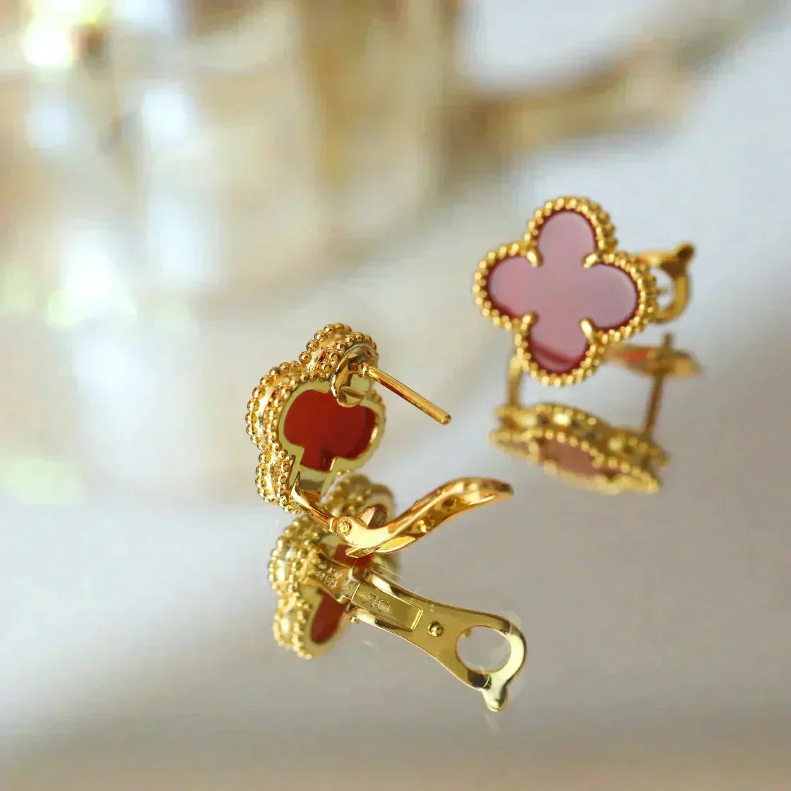 ¡®Veyra Jewelry¡¯CLOVER MEDIUM 1 MOTIFS CARNELIAN  EARRINGS