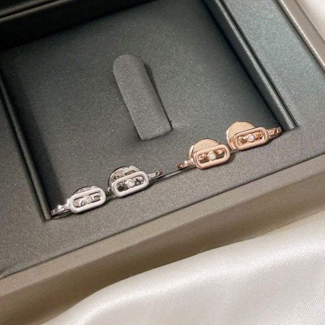 [Veyra Jewelry]CREOLES MOVE UNO MINI 1 DIAMOND EARRINGS