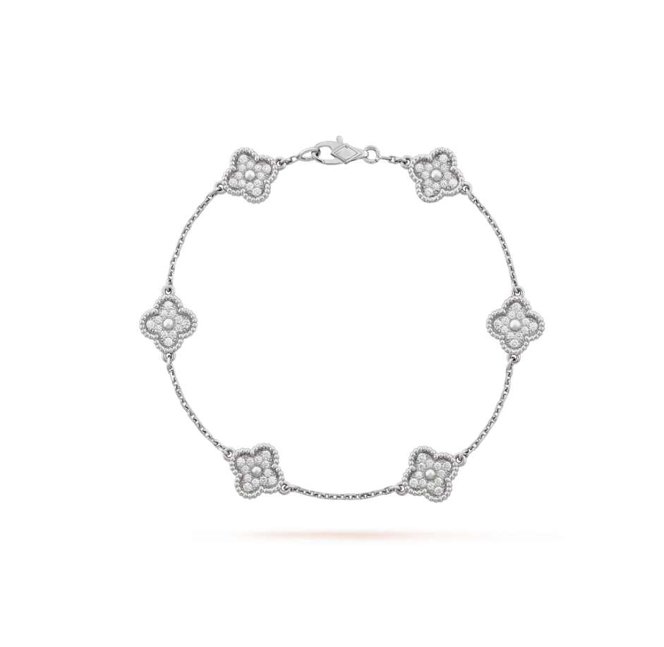 ¡®Veyra Jewelry¡¯CLOVER 6 MOTIF SILVER DIAMOND BRACELET