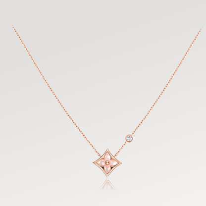 ¡®Veyra Jewelry¡¯STAR PINK MOP 1 DIAMOND PINK GOLD NECKLACE