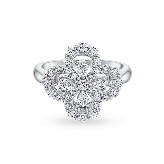 ¡®Veyra Jewelry¡¯LOOP RING FULL MOTIF DIAMOND 16MM SILVE