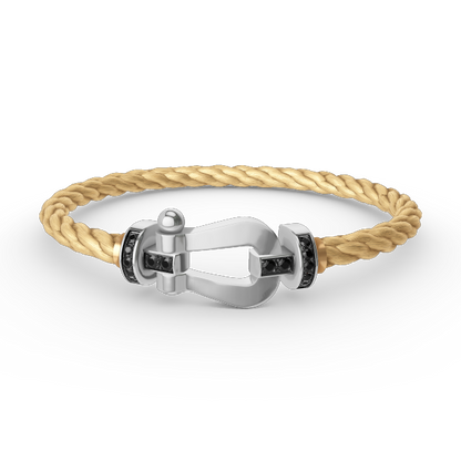 ¡®Veyra Jewelry¡¯FORCE LARGE HORSESHOE BLACK DIAMOND BRACELET SILVER