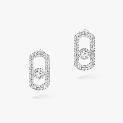 [Veyra Jewelry]So Move Pave_-Set Diamond Earrings in Silver