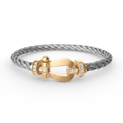 ¡®Veyra Jewelry¡¯FORCE LARGE HORSESHOE HALF DIAMOND BRACELET GOLD