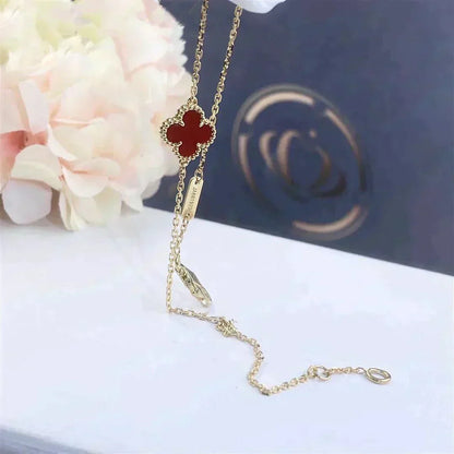 ¡®Veyra Jewelry¡¯CLOVER  CARNELIAN SINGLE FLOWER BRACELET