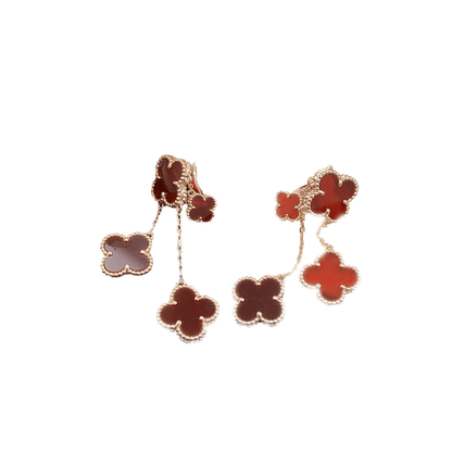 ¡®Veyra Jewelry¡¯CLOVER EARRINGS CARNELIAN 4 MOTIFS PINK GOLD