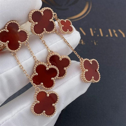 ¡®Veyra Jewelry¡¯CLOVER EARRINGS CARNELIAN 4 MOTIFS PINK GOLD