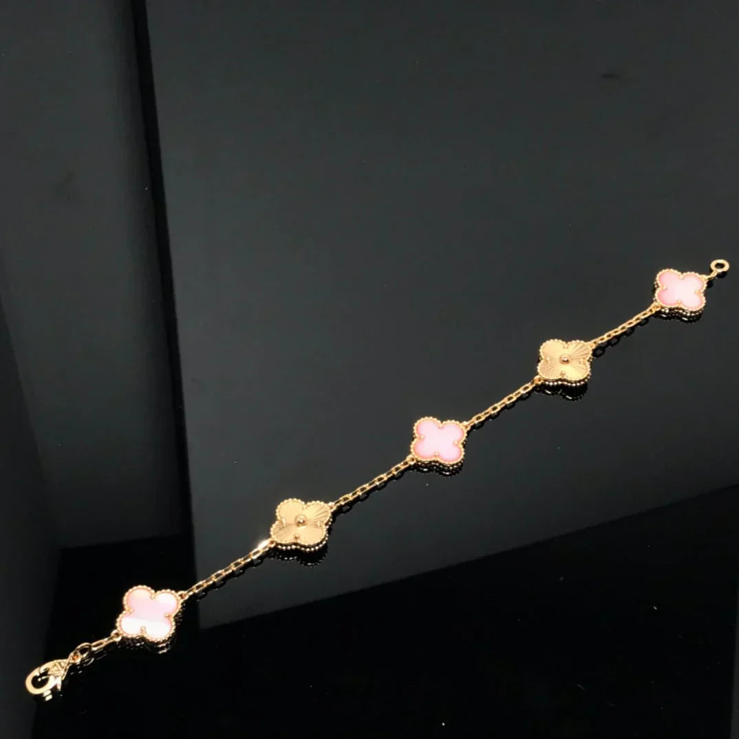 [Veyra Jewelry]New  CLOVER 5 MOTIFS  PINK MOP BRACELET COLLECTION